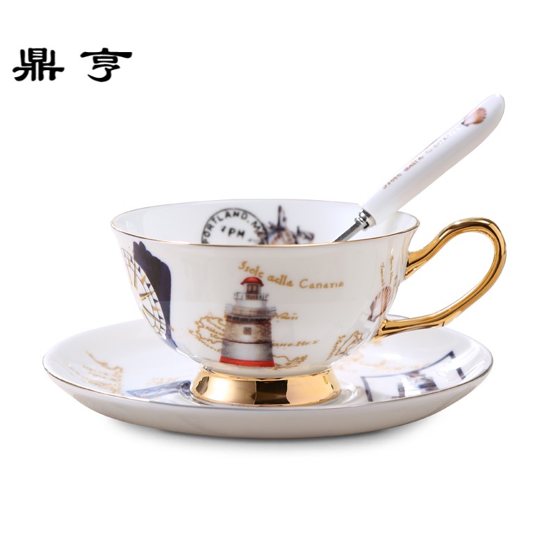 鼎亨家用欧式咖啡杯碟套装创意陶瓷英式下午茶具咖啡杯具骨瓷咖啡