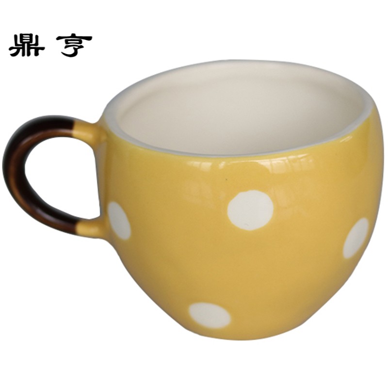 鼎亨日本陶器圆形亮釉简约ins陶瓷茶杯牛奶咖啡杯水杯290ml