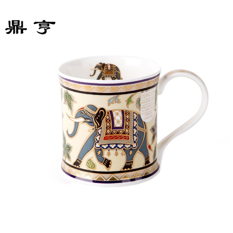 鼎亨英国丹侬欧式骨瓷水杯茶杯咖啡杯黄金饰面男女陶瓷马克杯
