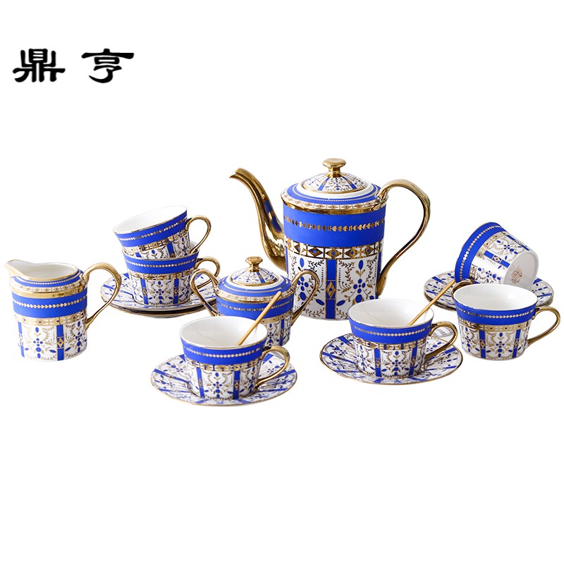 鼎亨钛金骨瓷咖啡杯碟英式陶瓷下午茶红茶杯碟欧式咖啡杯套装送礼
