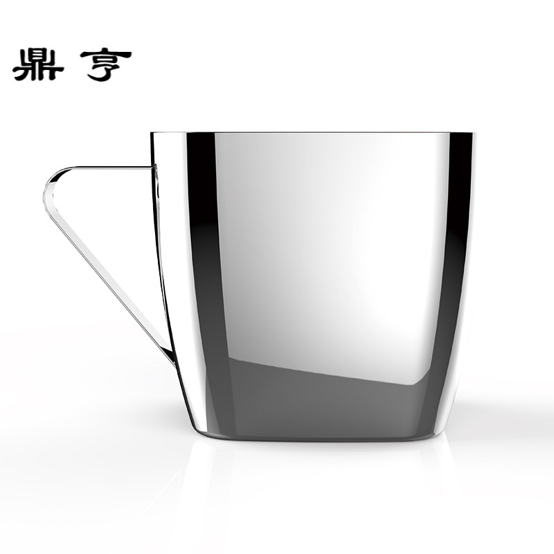 鼎亨304不锈钢双层水杯马克杯隔热口杯牛奶防 咖啡杯套装带碟勺