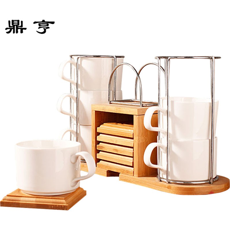 鼎亨欧式陶瓷咖啡创意杯碟小套装 创意家用下午茶茶具套带杯