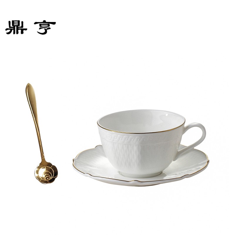 鼎亨铂雅骨瓷欧式简约咖啡杯套装 英式下午茶茶具 家用陶瓷花茶杯