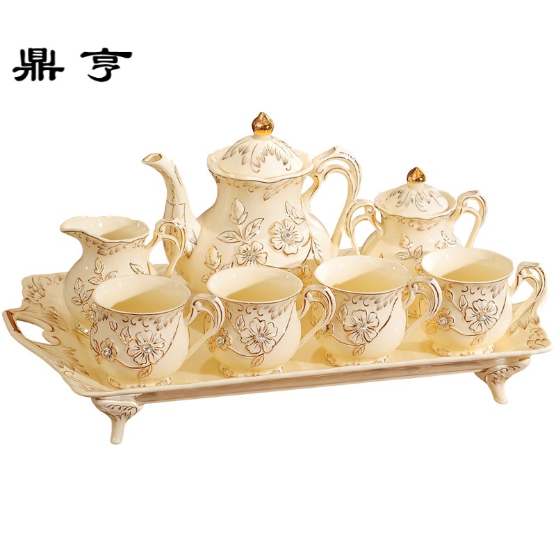 鼎亨欧式水杯套装家用客厅陶瓷英式下午茶茶具咖啡杯套具茶壶茶杯