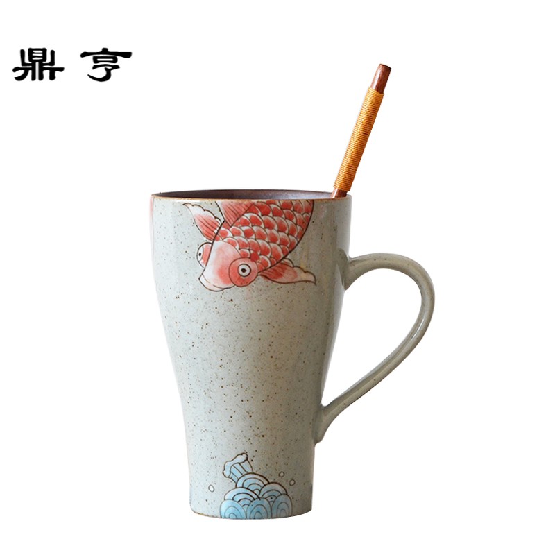 鼎亨景德镇中国风陶瓷水杯马克杯复古泡茶杯咖啡杯礼品杯定制LOGO