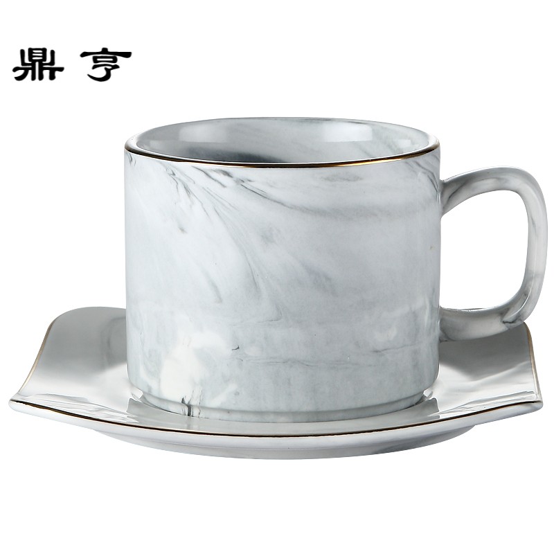 鼎亨简约大理石咖啡杯欧式小陶瓷下午茶花茶红茶杯子家用创意