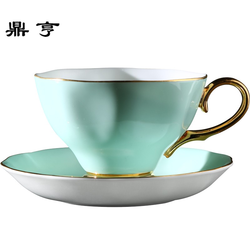 鼎亨骨瓷欧式水杯ins小咖啡杯碟套装创意英式下午茶杯子礼盒