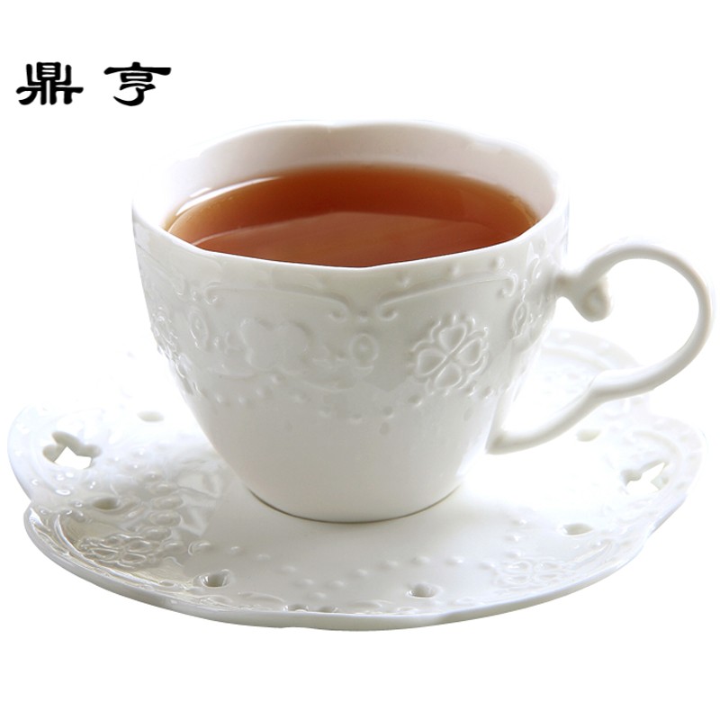 鼎亨欧式陶瓷杯咖啡杯套装水杯花茶杯家用杯碟带碟带勺创意杯子套