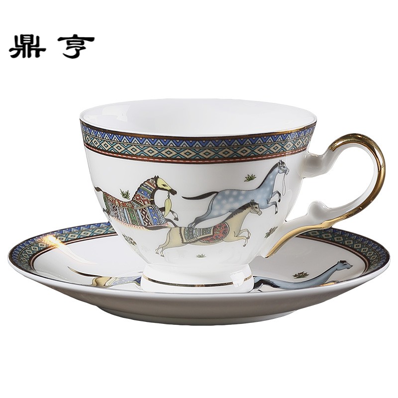 鼎亨骨瓷茶杯套装家用欧式咖啡杯套装 英式陶瓷下午茶杯红茶杯子
