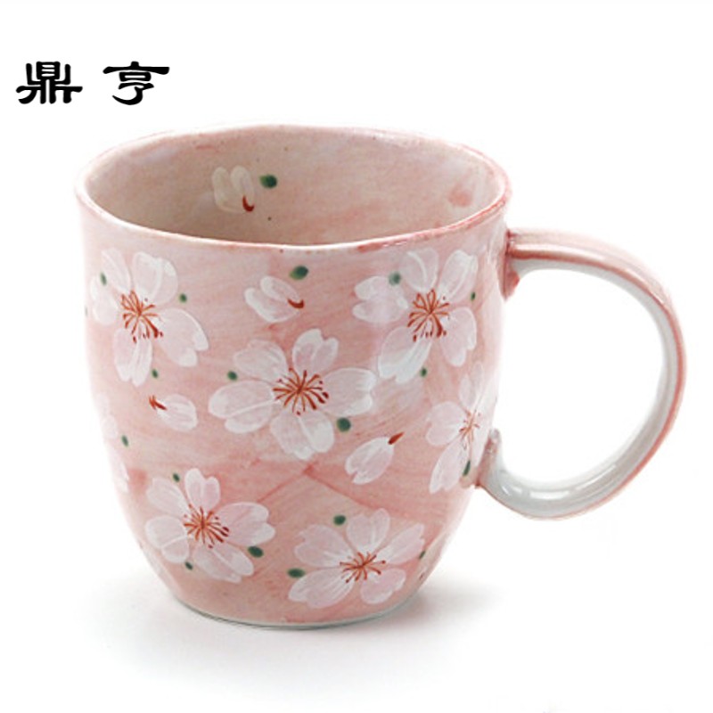 鼎亨现货!日本制美浓烧弥生手绘樱花陶瓷马克杯樱花杯咖啡杯茶杯