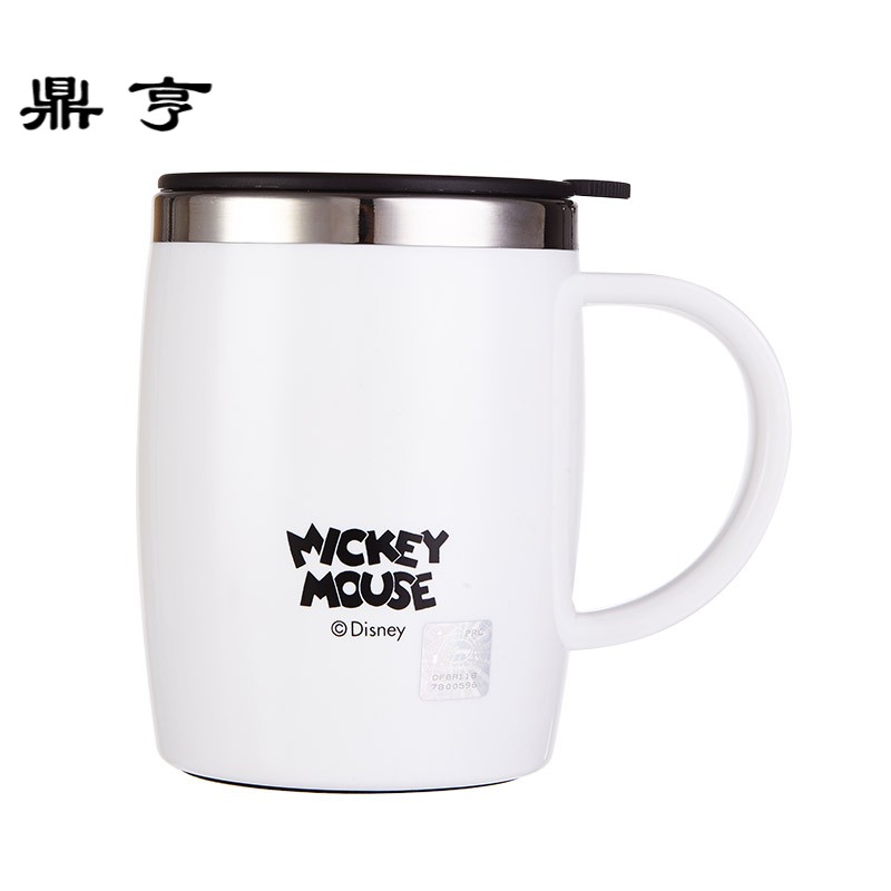 鼎亨咖啡杯家用喝水杯316不锈钢办公室茶杯带盖手柄马克杯隔热