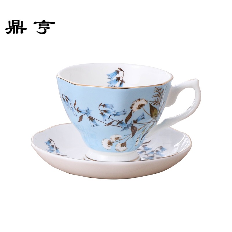 鼎亨骨瓷咖啡杯杯碟套装家用欧式花茶杯英式下午茶杯碟