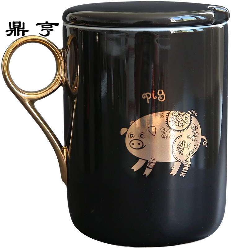 鼎亨 创意十二生肖陶瓷马克杯茶杯家用水杯杯子办公室咖啡杯
