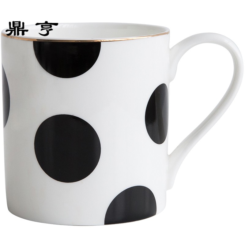 鼎亨 法拉耶金边设计 新骨瓷咖啡杯牛奶杯 点心盘下午茶套装