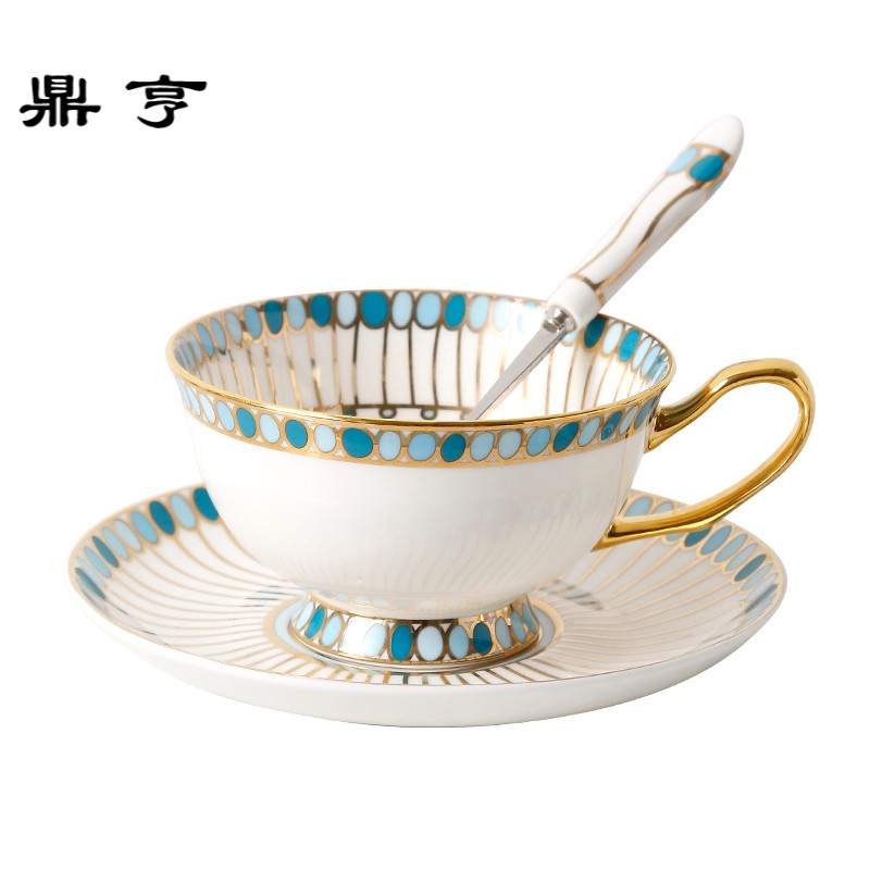 鼎亨宝石骨瓷咖啡杯碟英式陶瓷下午茶红茶杯碟欧式咖啡杯套装送礼