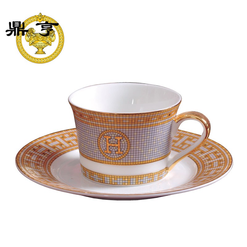 鼎亨欧式餐盘样板间西餐具简约软装咖啡杯茶具套装英式下午茶
