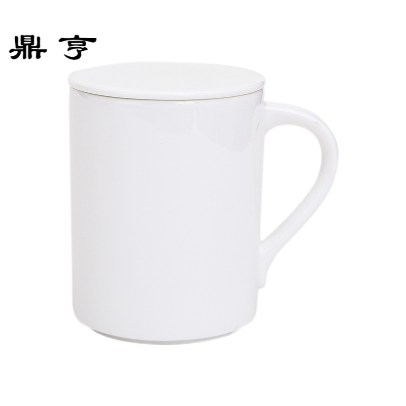 鼎亨乐活骨瓷水杯陶瓷马克杯带盖带勺杯子咖啡杯牛奶杯印照片定制