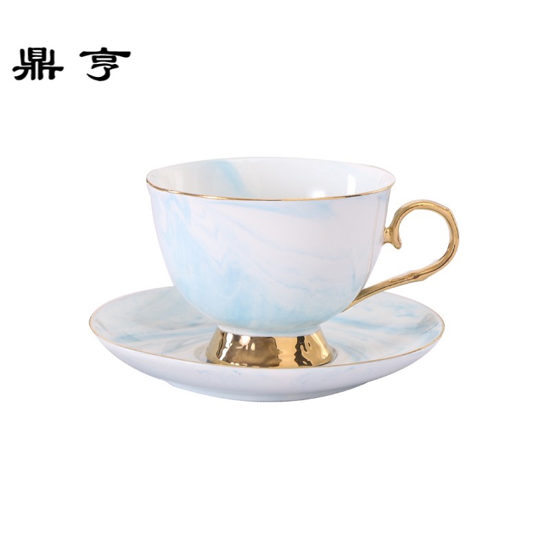 鼎亨骨瓷咖啡杯欧式 英式下午茶杯 简约创意北欧咖啡杯碟欧式茶具
