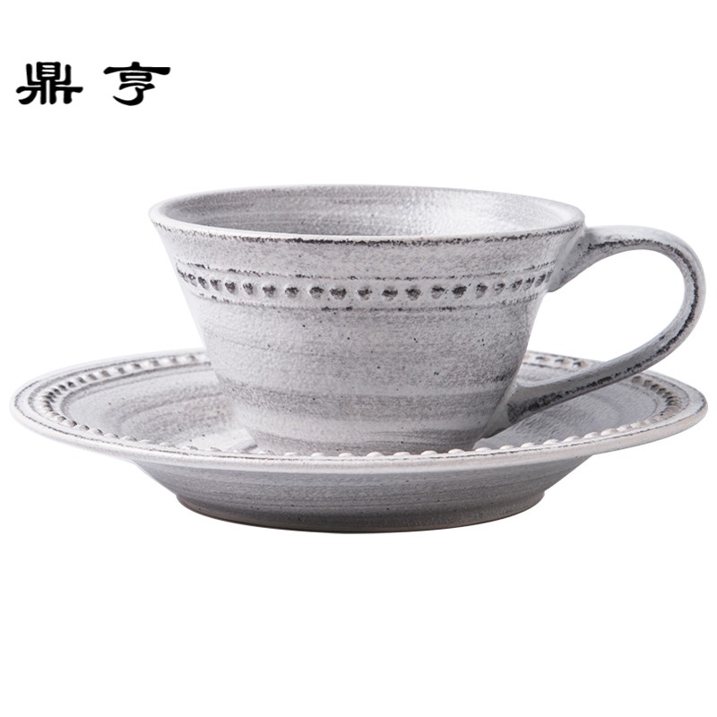 鼎亨陶瓷杯家用咖啡杯碟子套装创意水杯早餐杯子牛奶杯
