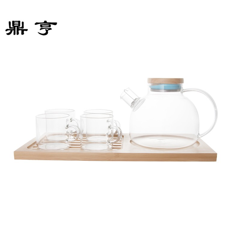 鼎亨玻璃套装优雅家用简约带过滤泡水果花茶壶杯英式下午茶茶具