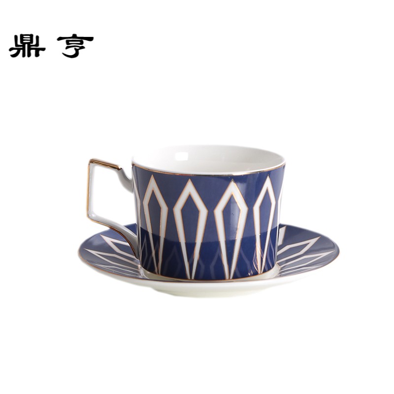鼎亨欧式陶瓷咖啡杯套装美式简易6件套咖啡杯碟勺架整套咖啡杯子