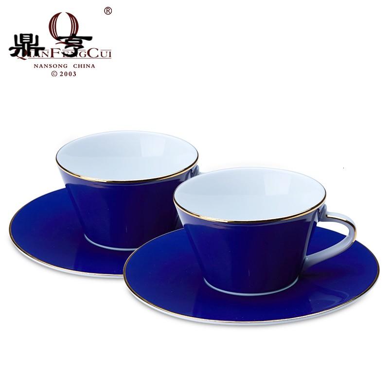 鼎亨国瓷现代简约陶瓷咖啡杯套装对杯咖啡套具下午茶杯