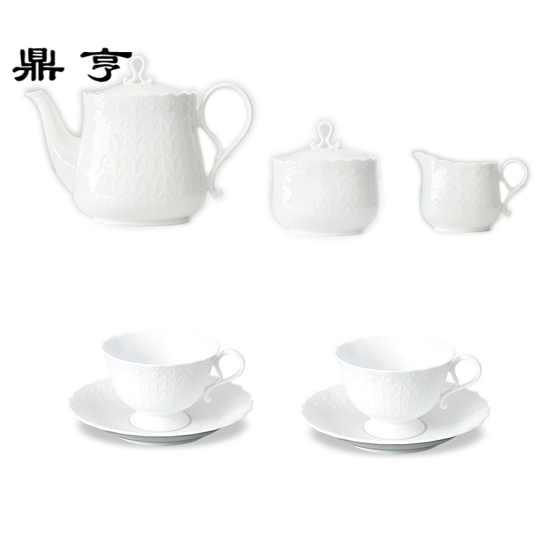 鼎亨现货日本进口Silkywhite骨瓷茶壶奶罐糖罐咖啡杯套装