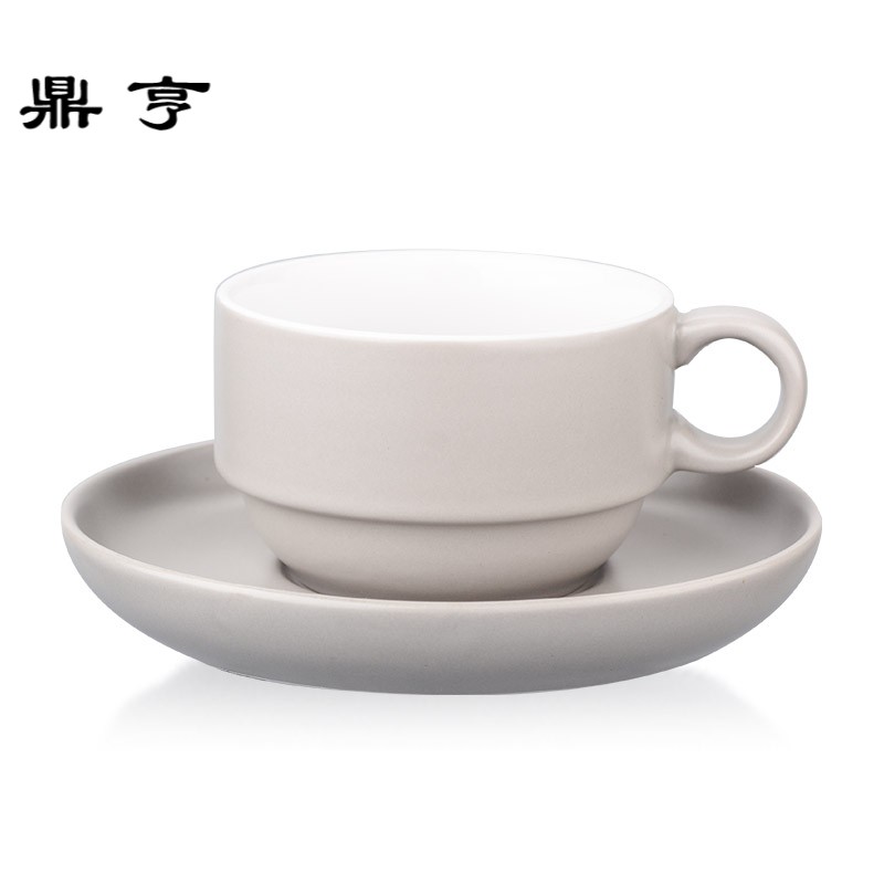 鼎亨陶瓷咖啡杯套装创意简约咖啡套具创意下午茶具4杯碟勺带架
