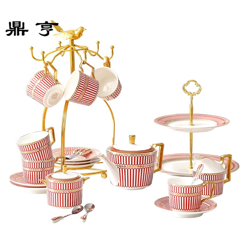 鼎亨欧式陶瓷茶壶花茶杯英式下午茶红茶具咖啡杯套装咖啡套具套装