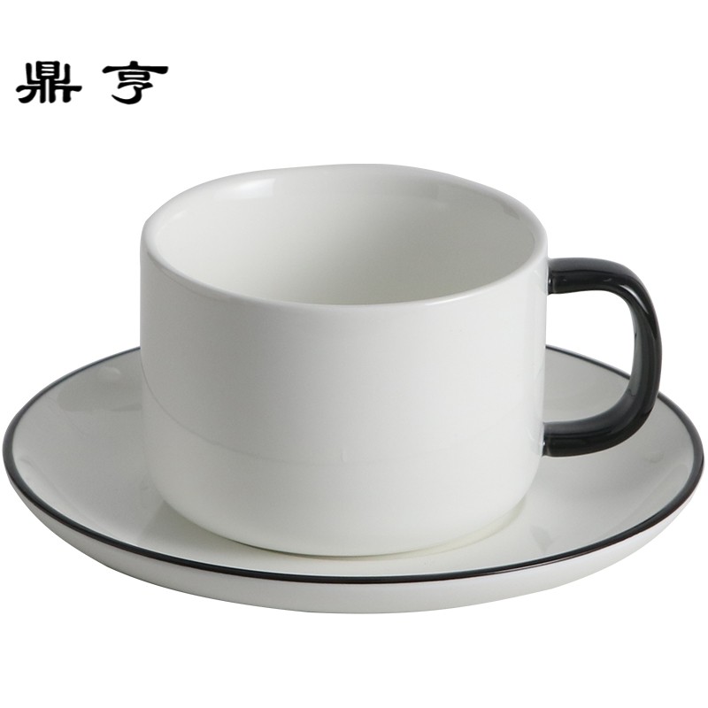 鼎亨咖啡杯套装 欧式家用简约个性陶瓷杯碟6件套办公室北欧咖啡套