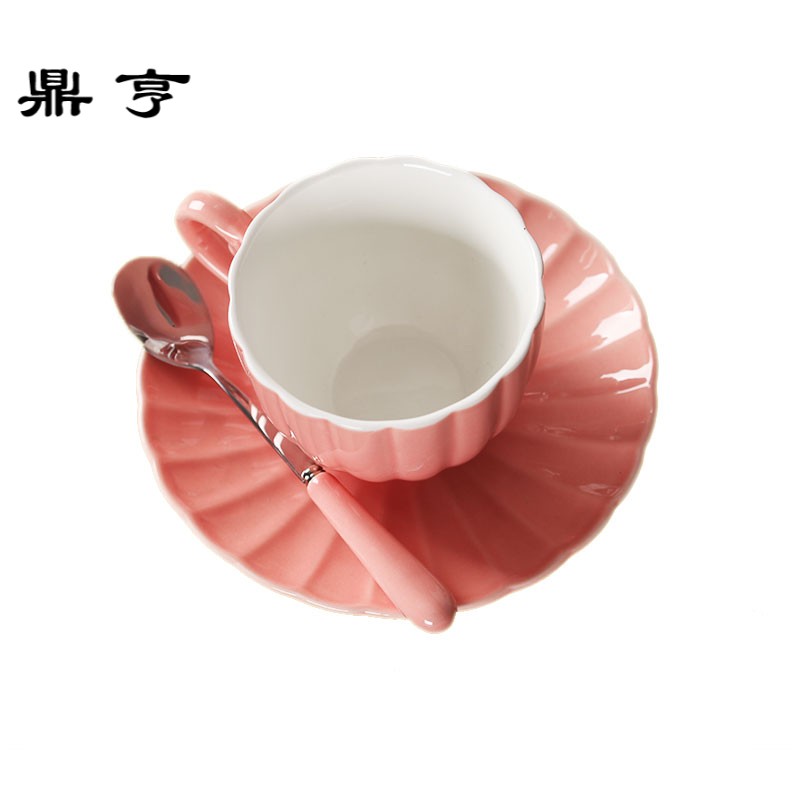 鼎亨欧式创意陶瓷咖啡杯套装带勺碟架子整套简约下午红茶杯花茶套