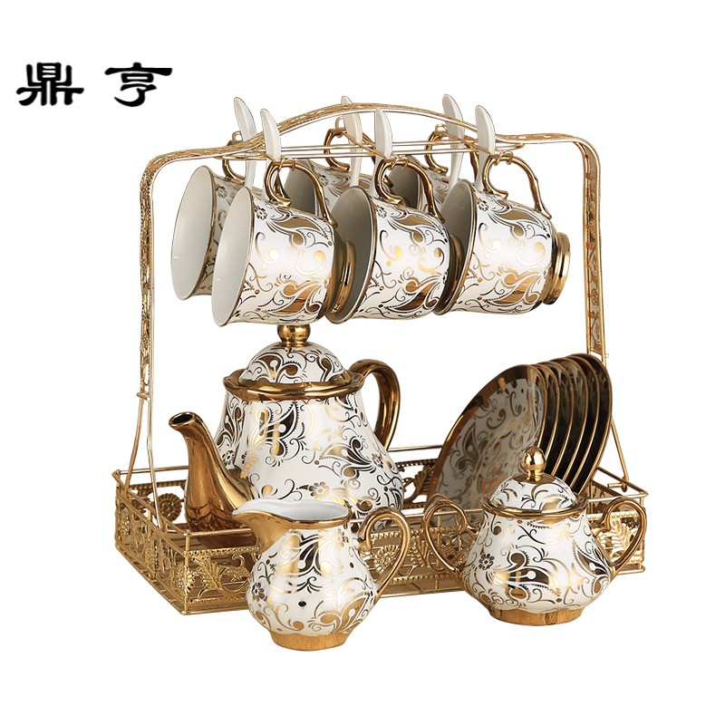 鼎亨16件咖啡杯套装套具 整套欧式骨瓷陶瓷杯碟茶具茶杯家用水杯