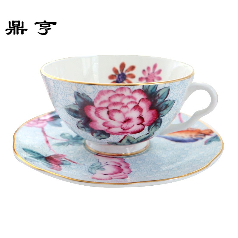 鼎亨英式下午茶咖啡杯碟骨瓷花茶杯子陶瓷欧式小茶具套装咖啡