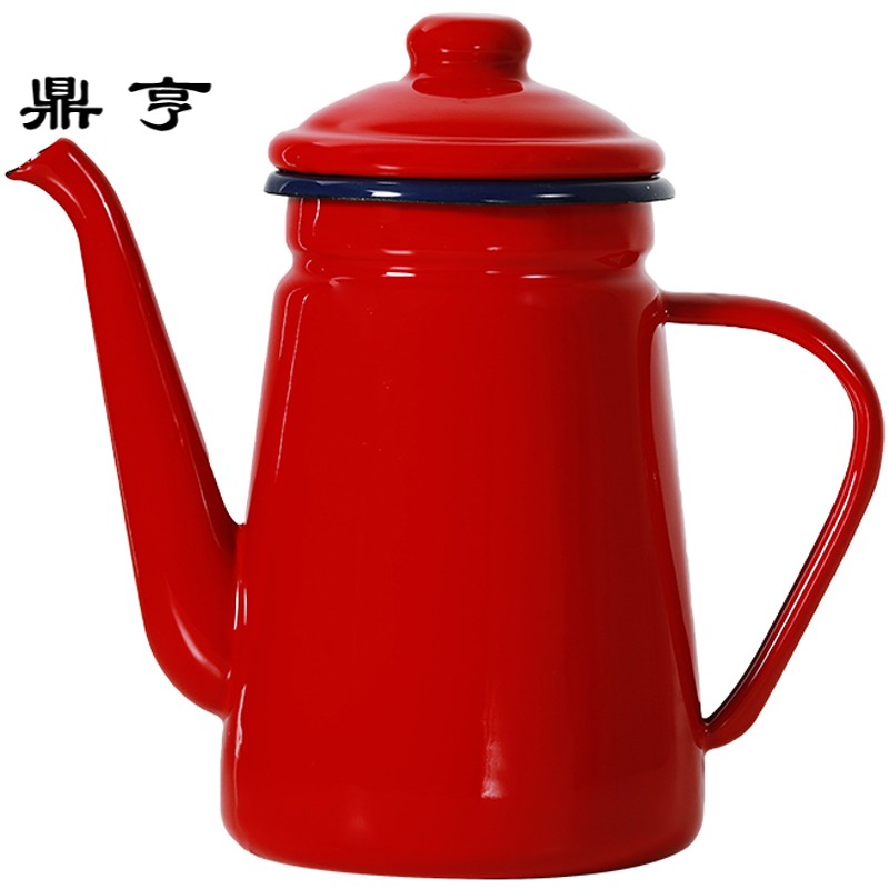 鼎亨珐琅搪瓷咖啡壶手冲家用细口出口日本茶壶凉水壶厨房防漏大号
