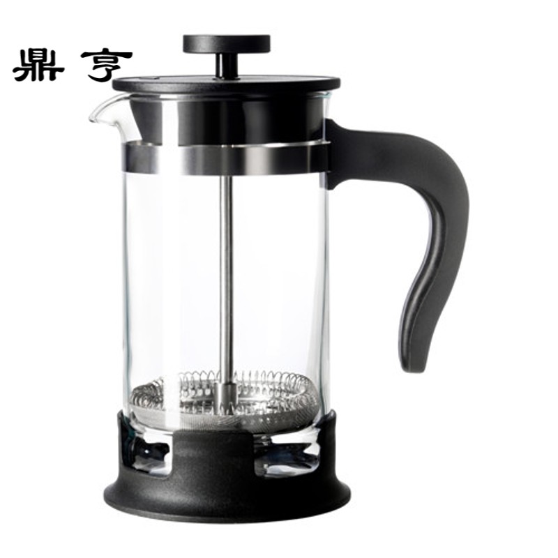 鼎亨IKEA乌普塔不锈钢咖啡壶/茶壶,玻璃家用法式冲茶器咖啡滤压壶