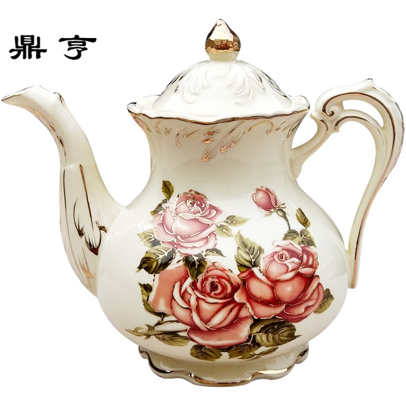 鼎亨欧式陶瓷咖啡壶 创意手冲泡茶壶家用水壶意式奶茶红茶花茶壶