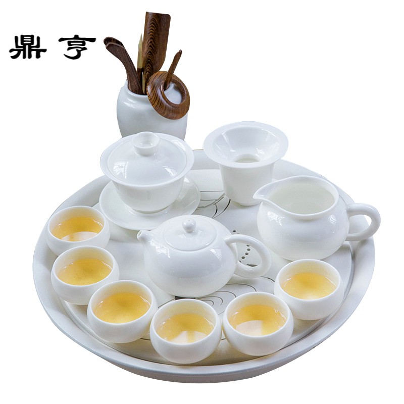 鼎亨德化白瓷茶具套装 茶杯套装功夫茶具陶瓷家用简约杯子新中式6