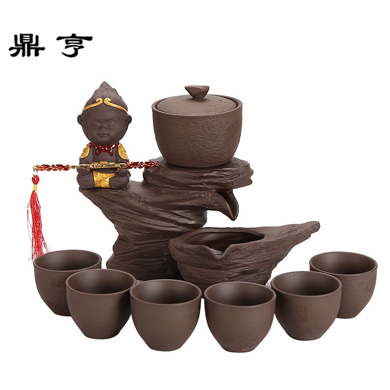 鼎亨悟空紫砂功夫茶具整套家用简约 全半自动懒人泡茶器 茶壶茶杯