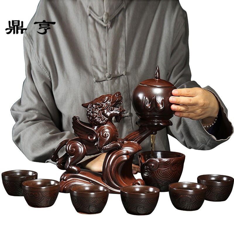 鼎亨茶具套装 懒人防烫家用杯子功夫全半自动整套陶瓷泡茶器茶壶