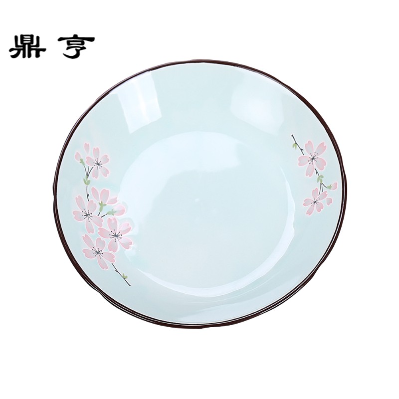 鼎亨景德镇 陶瓷盘子菜盘日式个性碟子创意沙拉盘圆形汤盘餐具套