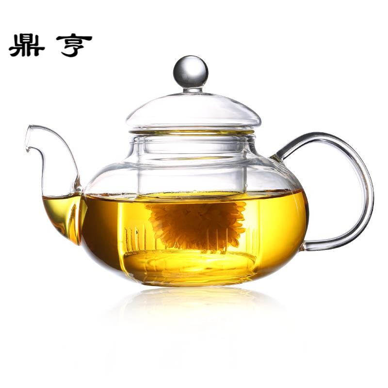 鼎亨家用防爆加厚可加热玻璃茶壶茶具套装耐高温花果茶壶过滤煮泡