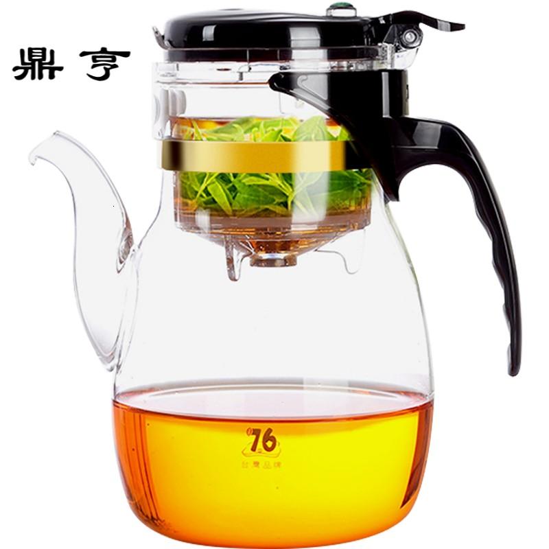 鼎亨台湾76大容量飘逸杯泡茶壶耐热玻璃冲茶器套装过滤内胆茶道杯
