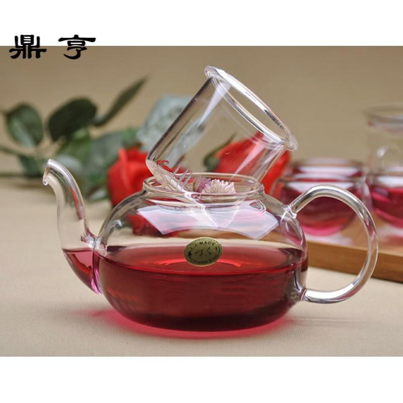 鼎亨增晟茶道 耐热茶壶 玻璃茶具800ml花茶壶加厚玻璃壶可于明火