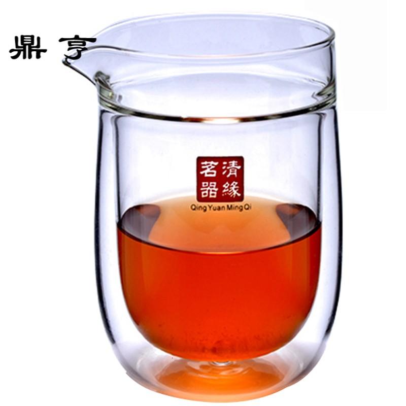 鼎亨双层玻璃茶杯隔热公道杯分茶器功夫茶具创意玻璃杯透明耐热杯
