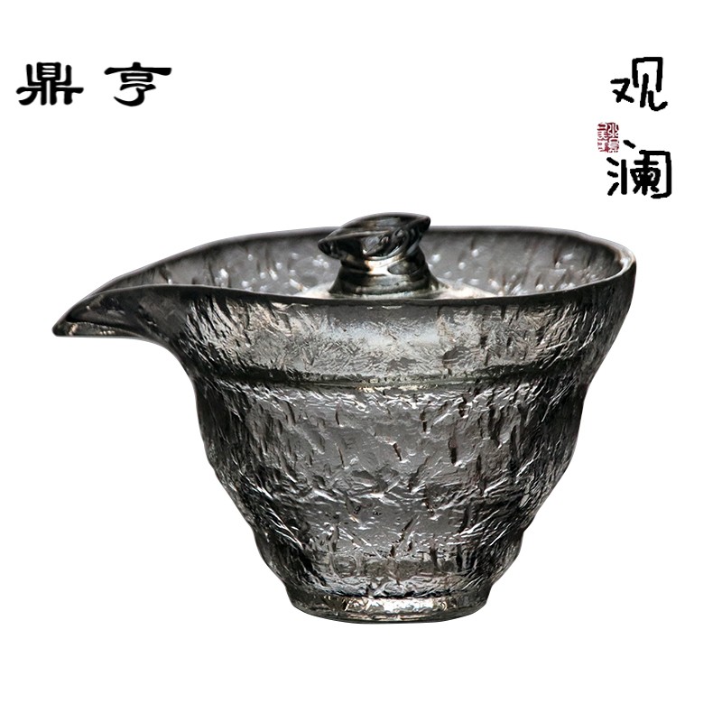 鼎亨日式初雪加厚耐热玻璃三才盖碗手工茶杯功夫泡茶碗手抓壶茶具