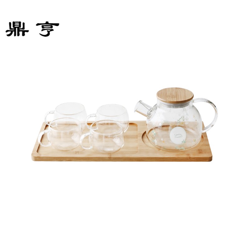 鼎亨日式加热玻璃花茶茶具套装带过滤耐热防爆下午茶茶壶家用水果