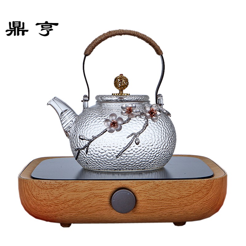 鼎亨日式梅花整套功夫茶具套装家用耐热玻璃泡茶壶茶杯茶道锤纹烧