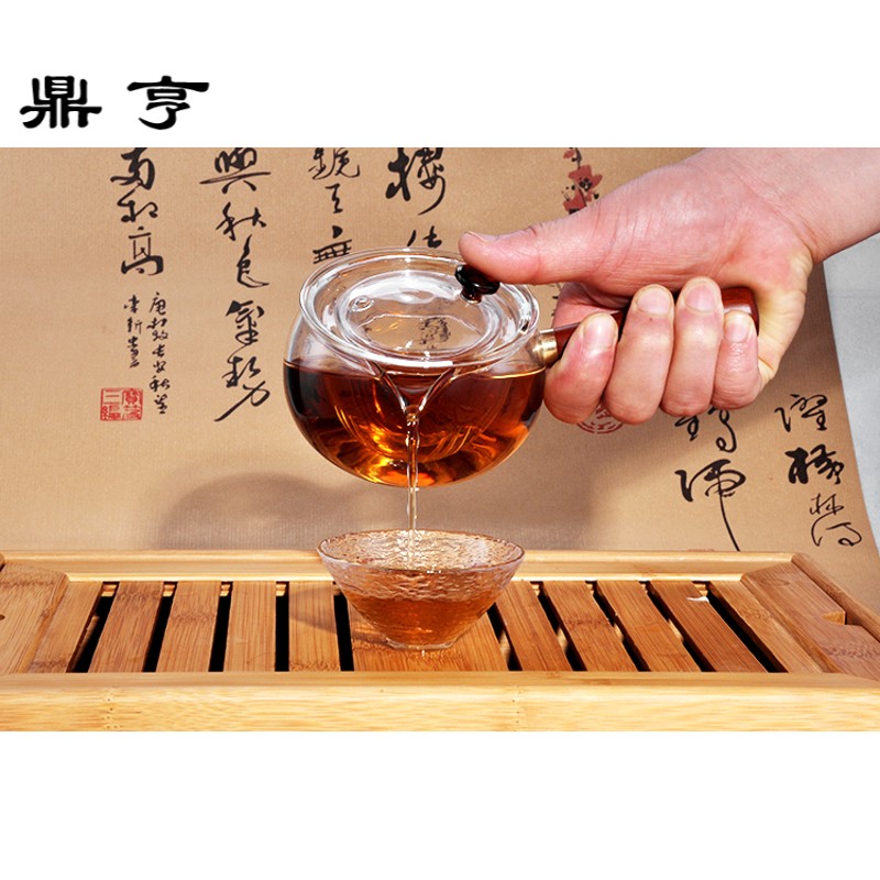 鼎亨日式创意木把煮茶器家用玻璃茶壶功夫茶具套装黑茶小青柑专用