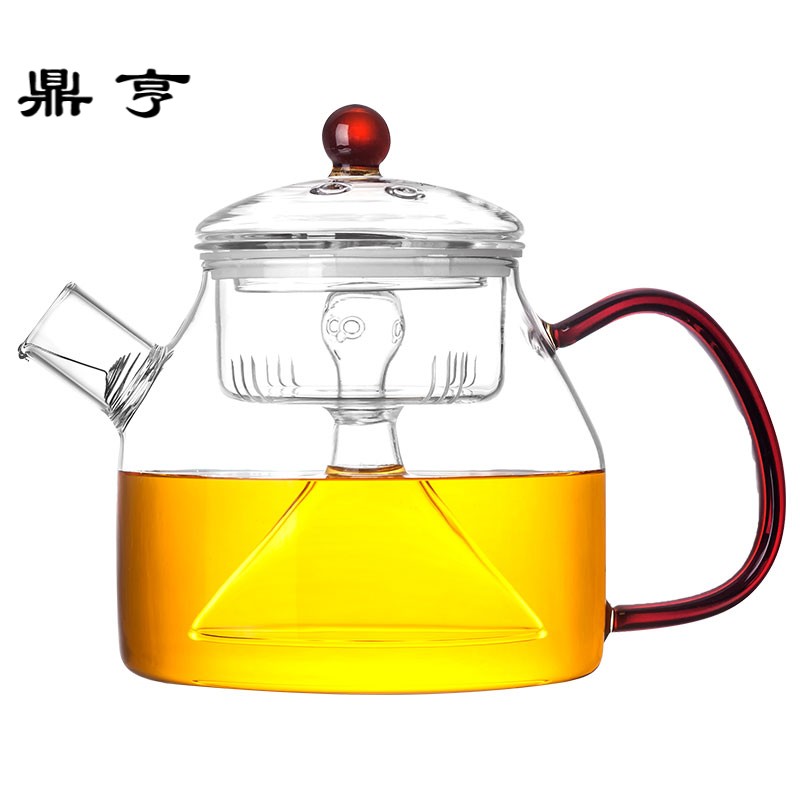 鼎亨耐热玻璃茶壶套装红茶茶具蒸茶器家用全自动蒸汽煮茶器泡茶