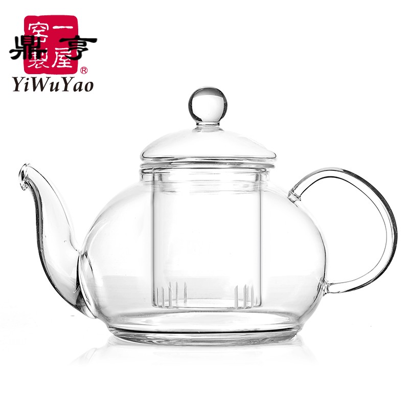 鼎亨玻璃花茶壶加厚泡茶壶过滤茶水分离冲茶器耐热红茶具